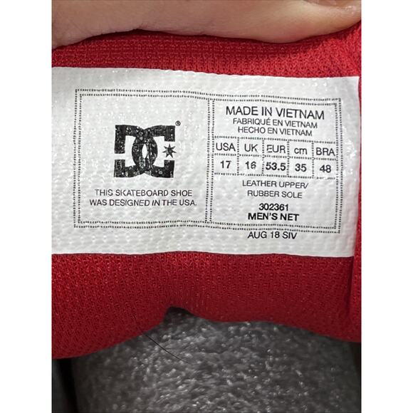 Y2K DC Shoes With Embroidered Side Hit Skater Sneaker Men’s Size 17 Fat Tongue - Picture 3 of 12